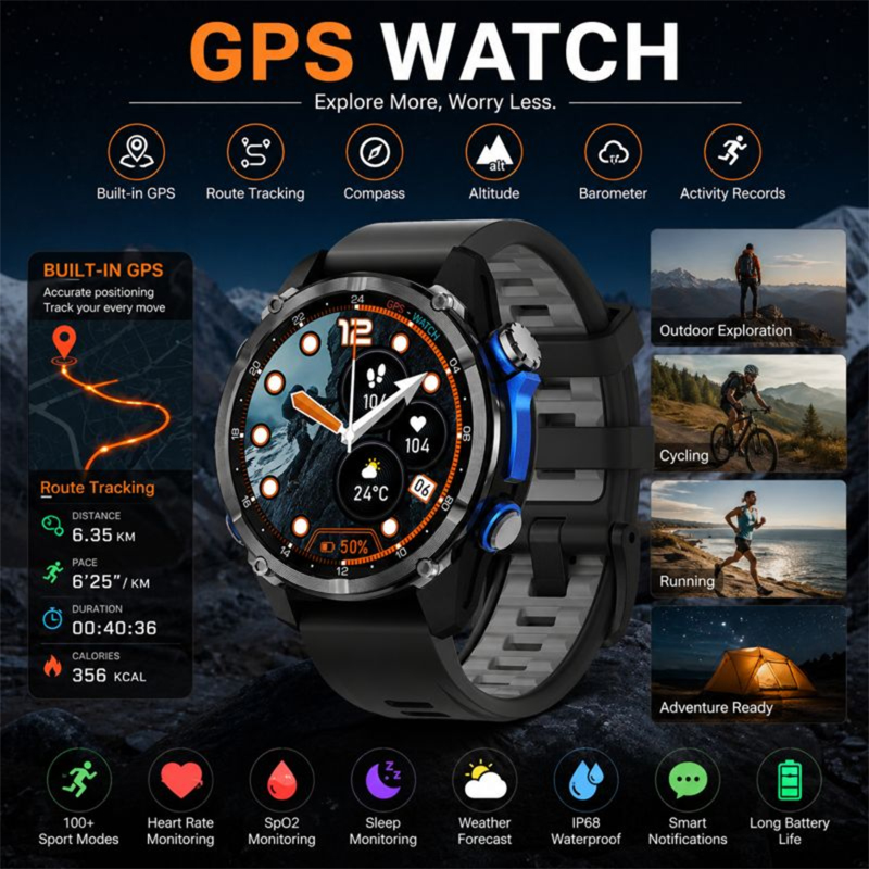 2026 New Army grade TANK GPS O - Smartwatch Army Watches For Men บทวิจารณ์และราคา