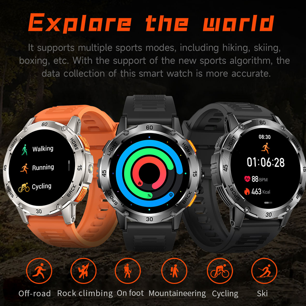 New Rugged Military Smart Watc - Smartwatch Rugged Watches For Men บทวิจารณ์และราคา