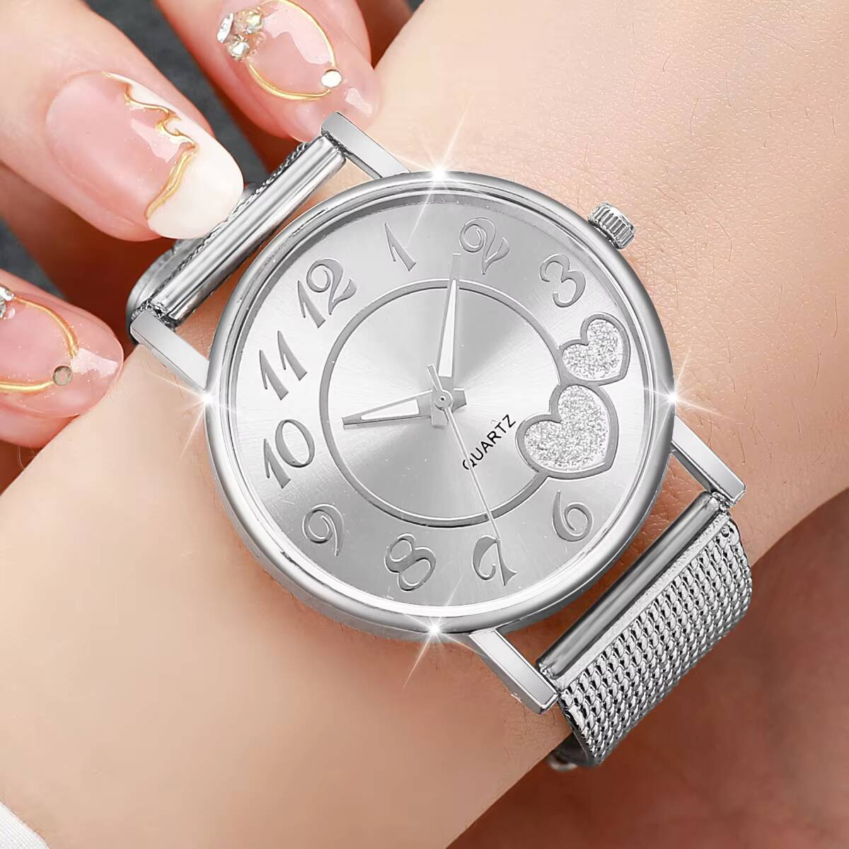 1/3PCS Fashion Heart Dial Wome - Ladies Fashion Watch บทวิจารณ์และราคา