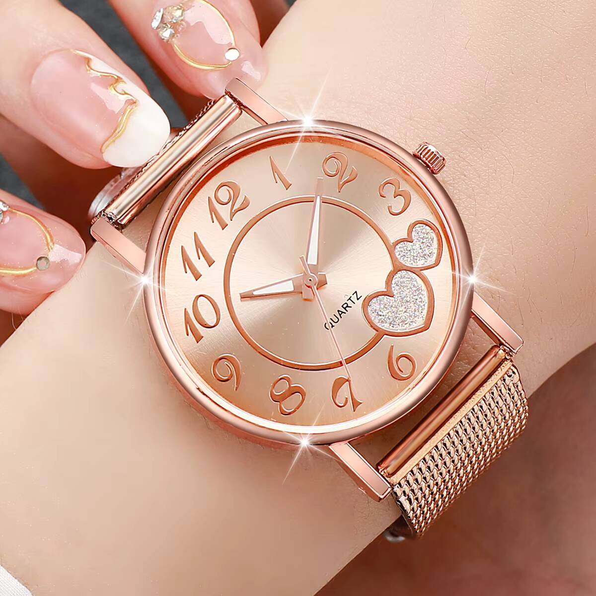 1/3PCS Fashion Heart Dial Wome - Ladies Fashion Watch บทวิจารณ์และราคา