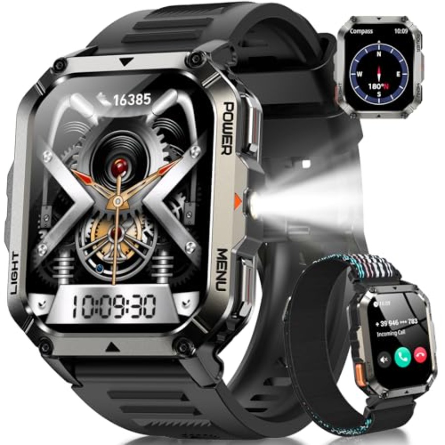 Military Tactical Smart Watche - Smartwatch Rugged Watches For Men บทวิจารณ์และราคา