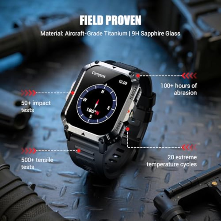 Military Tactical Smart Watche - Smartwatch Rugged Watches For Men บทวิจารณ์และราคา