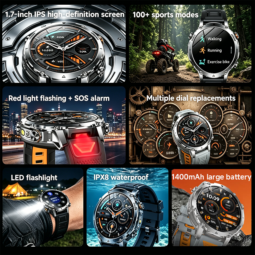 2026New Military Sports Smart  - Heart Rate Gps Watch บทวิจารณ์และราคา